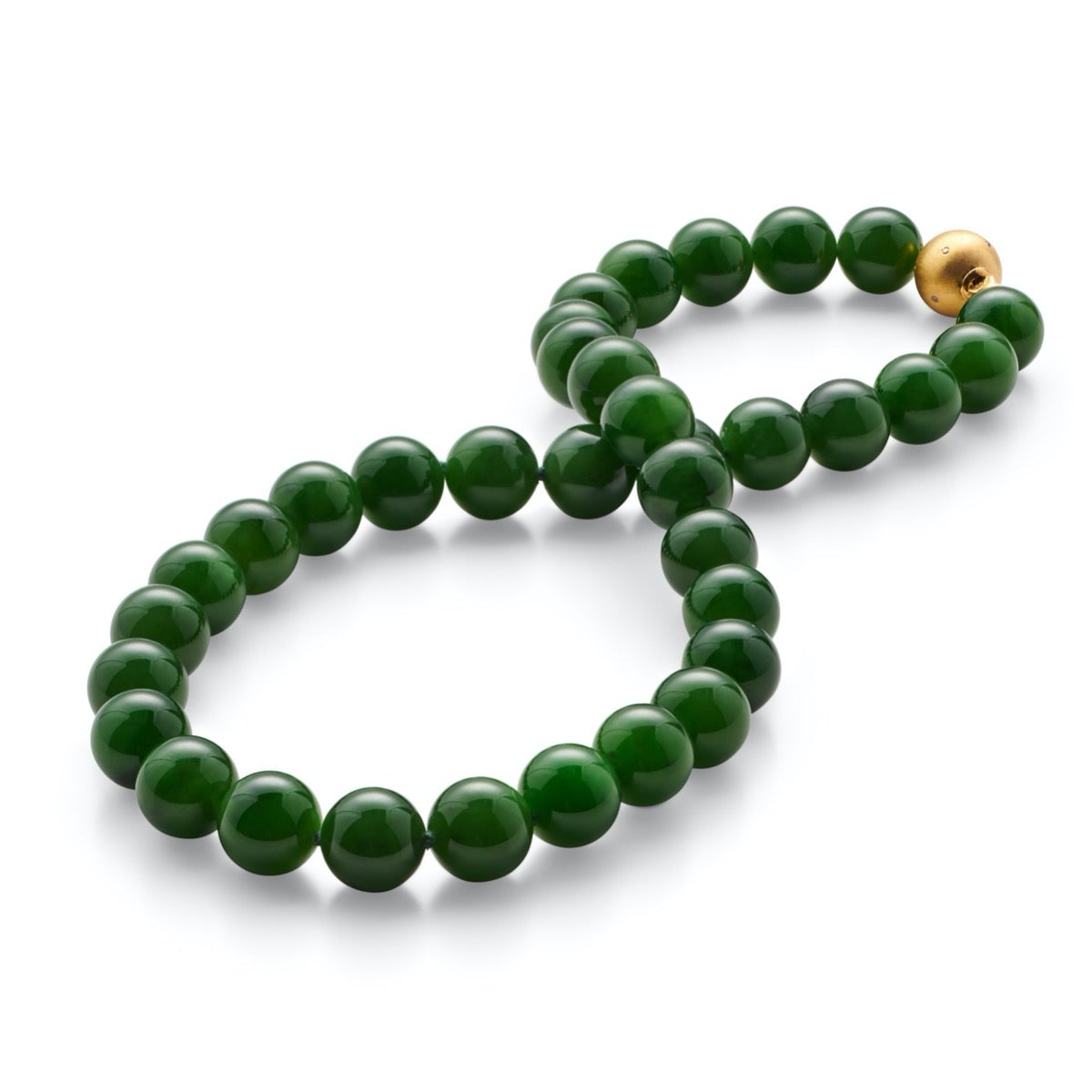 Green Jade & 18K Gold Plated Jewelry Set - Bracelet, Earrings, Necklace With Pendant
