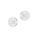 Sterling Silver Shou Stud Earrings