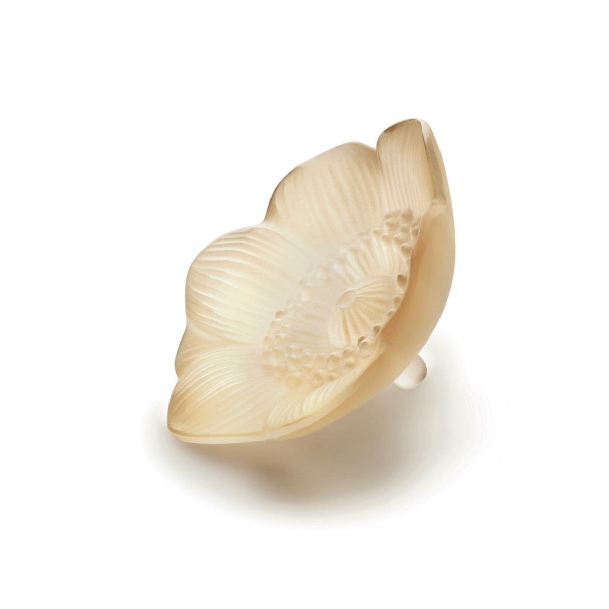 Lalique Anemone Flower Sculpture, Small Gold Luster