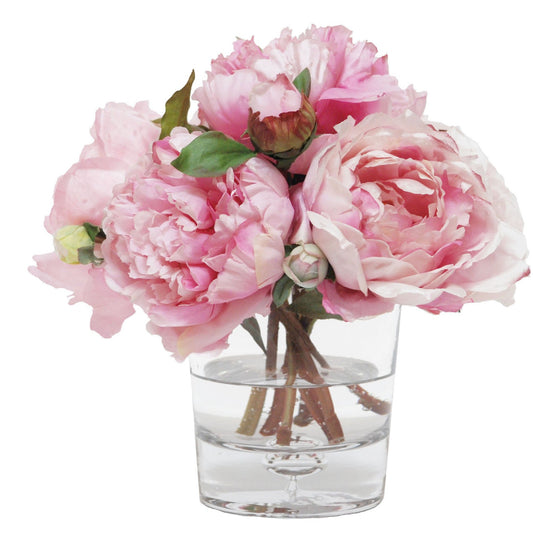 Mixed Peonies in Glass Vase