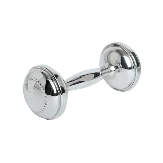 Salisbury Sterling Silver Dumbbell Rattle with Beading