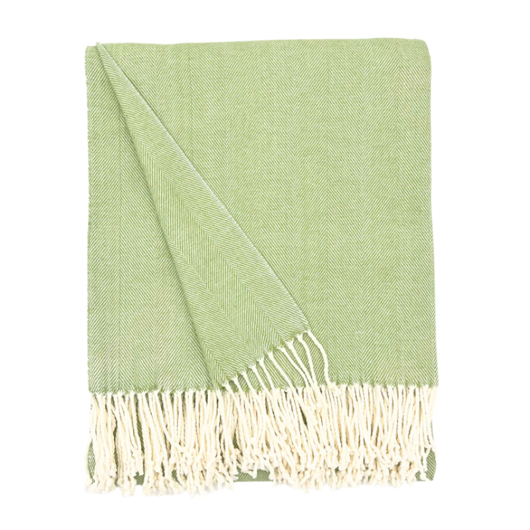 Charleston Herringbone Throw, Palm