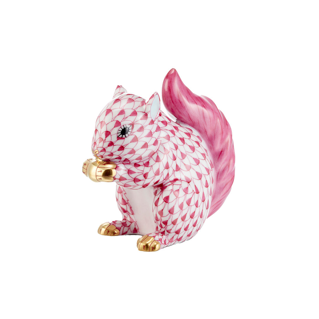 Herend Baby Squirrel, Raspberry