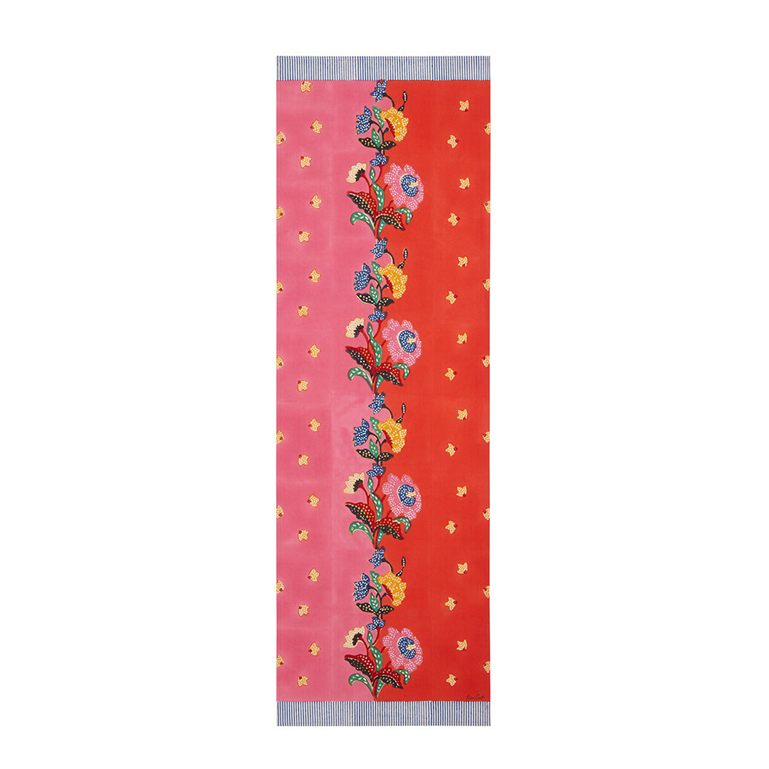 Lisa Corti Indonesian Table Runner, Red Rose