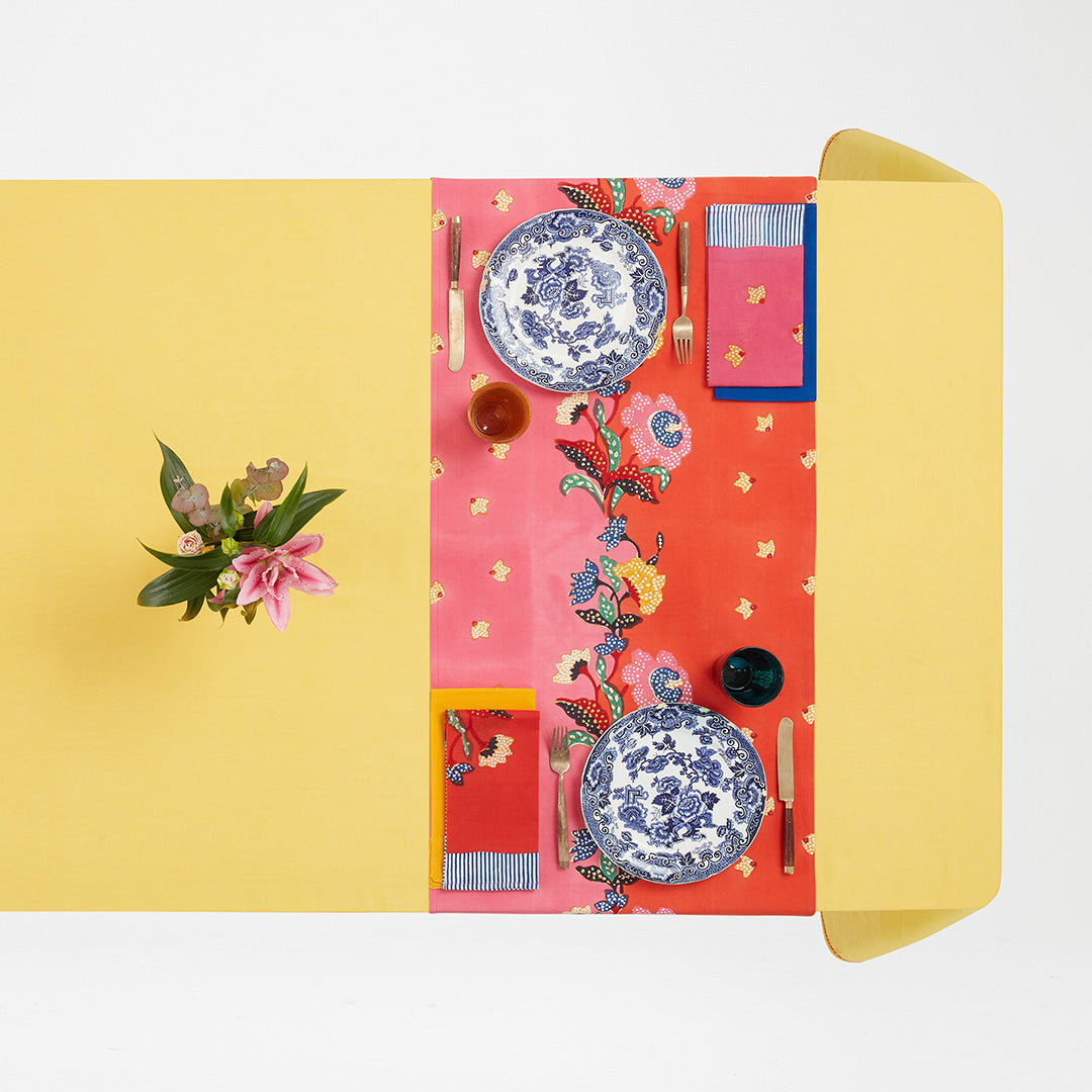 Indonesian Table Runner, Red Rose