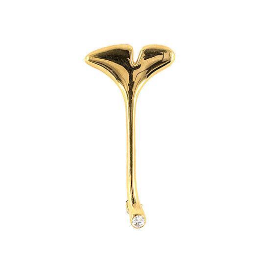 Estate Tiffany Gold & Diamond Ginkgo Leaf Pin