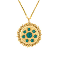 Estate Turquoise Circular Pendant Necklace