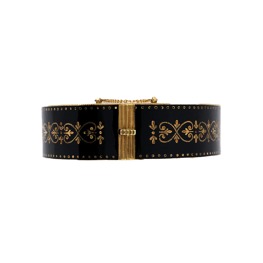 Victorian Gold & Enamel Bangle Bracelet