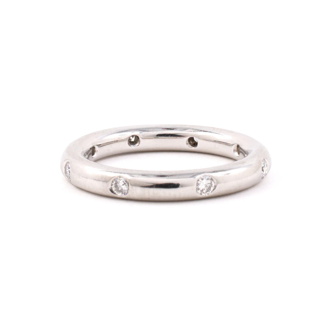 Estate Diamond Rounded Platinum Eternity Ring