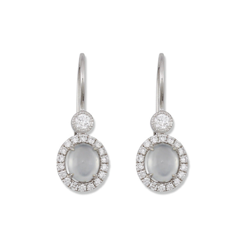 Fine Ice Jade & Diamond Drop Earrings