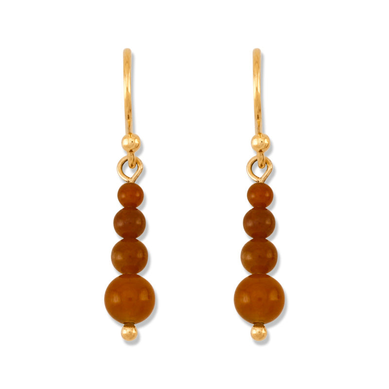 Graduated Red Jade Beaded Earrings