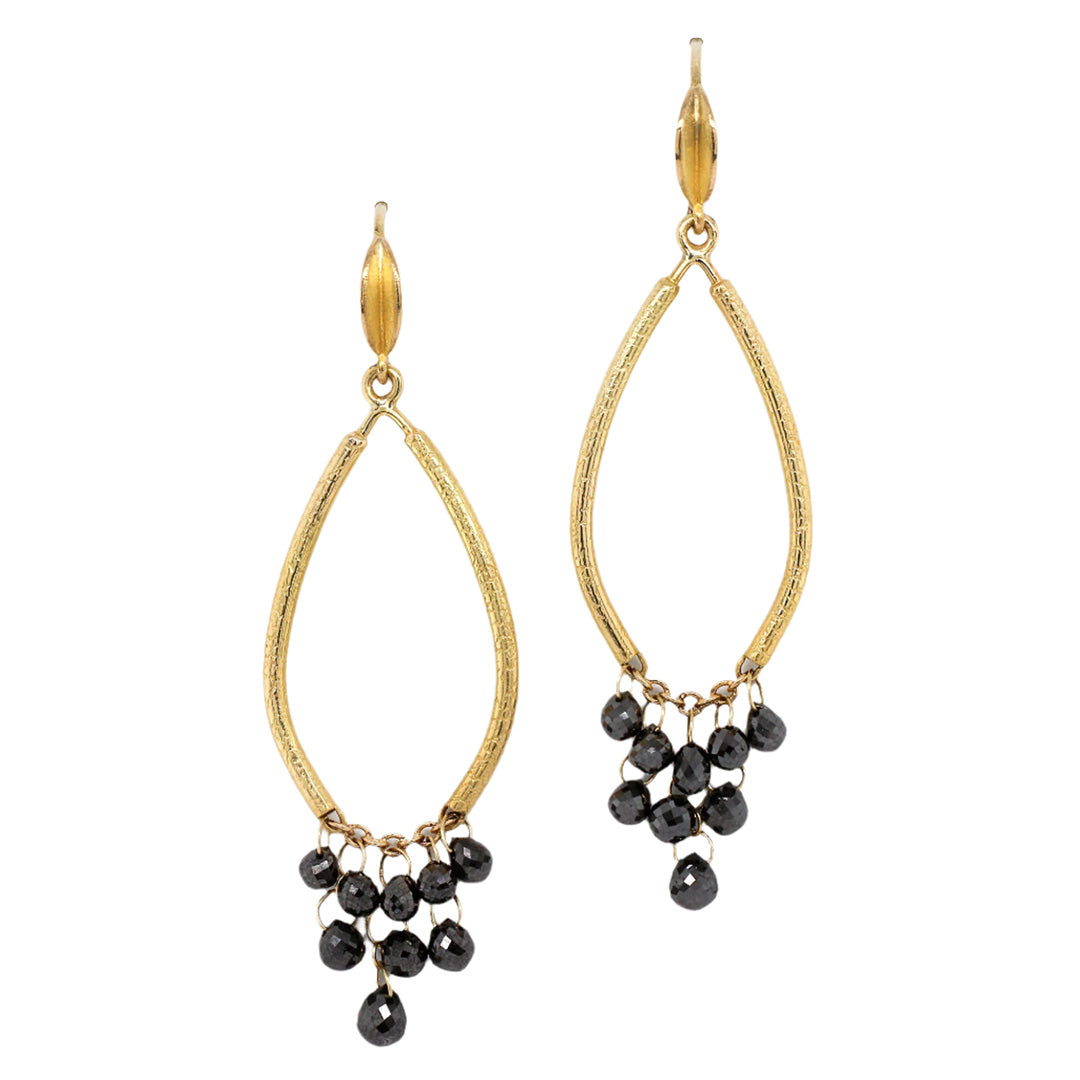 Barbara Heinrich Black Diamond Briolette Arch Earrings