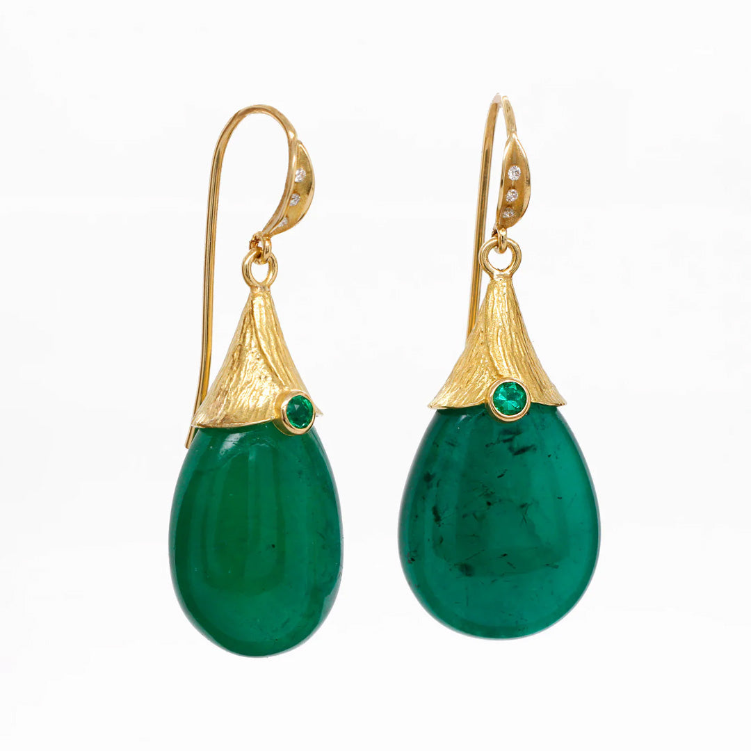 Barbara Heinrich Emerald Teardrop Earrings