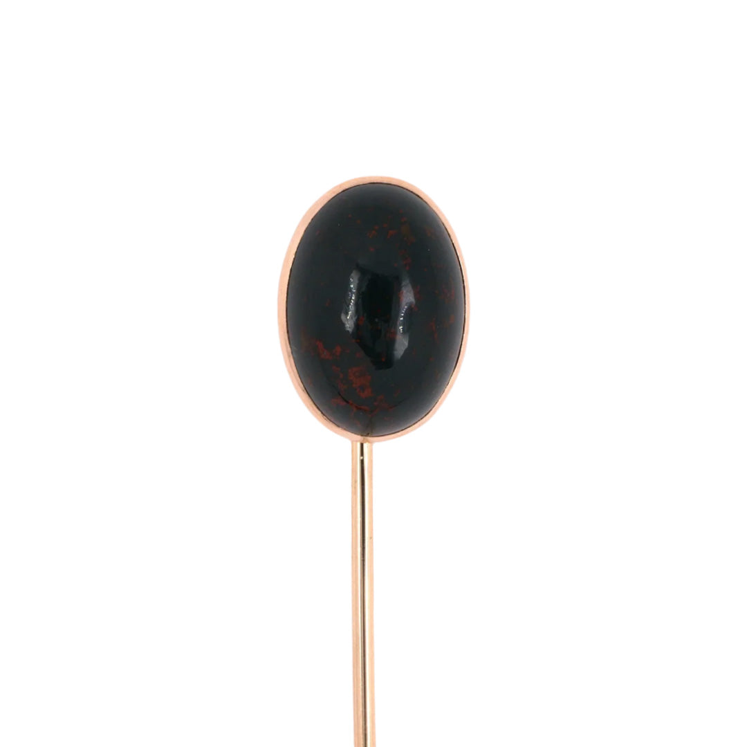 Estate Victorian Bloodstone Oval Stick Pin