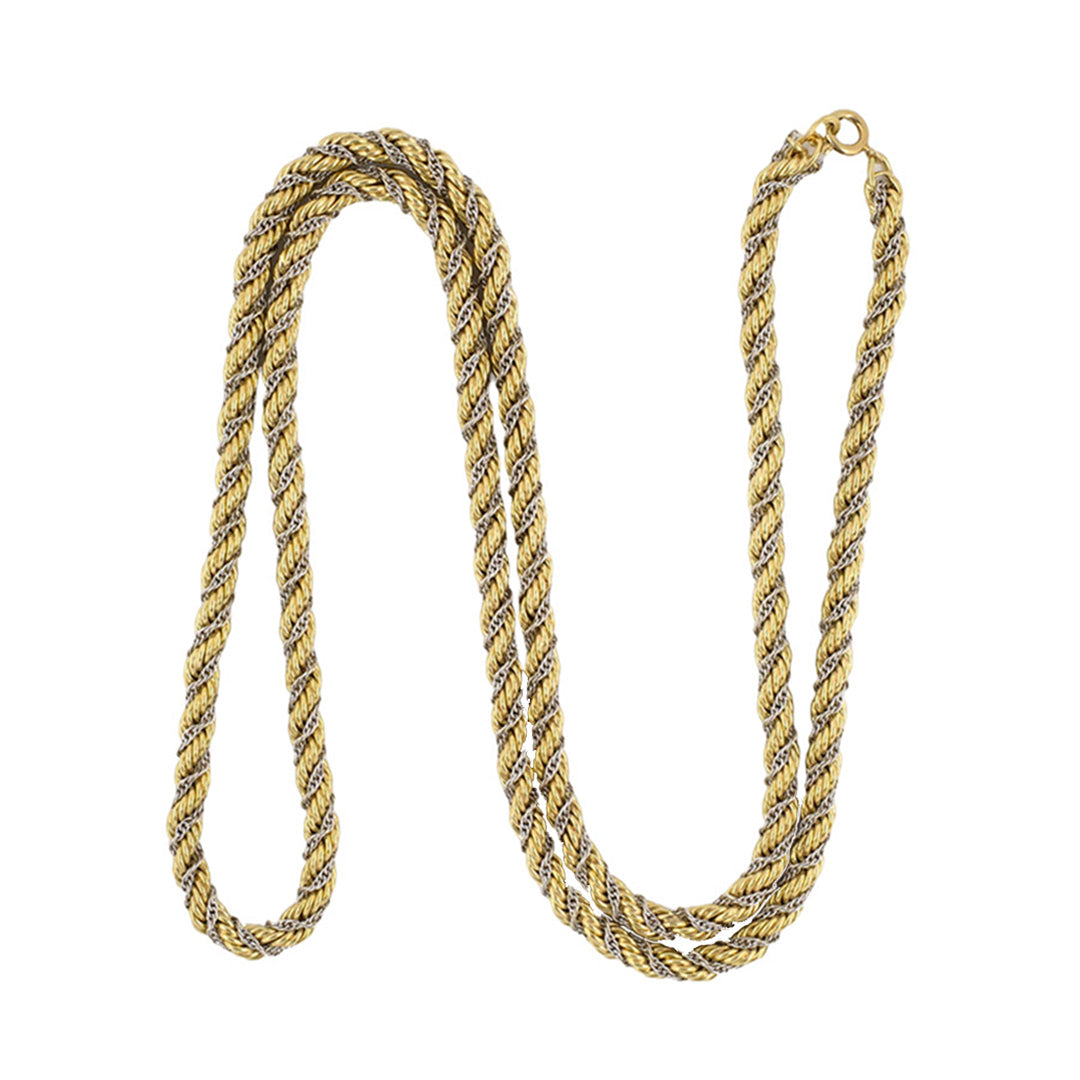 Estate Gold Twisted Rope Chain Necklace