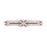 Estate Art Deco Diamond & Ruby Bar Pin