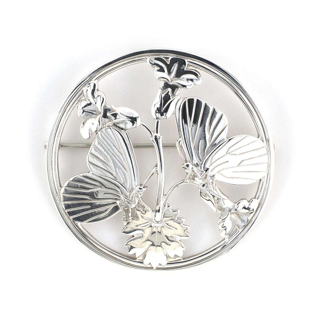Estate Georg Jensen Butterfly Floral Pin