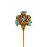 Estate Art Nouveau Turquoise Hat Pin