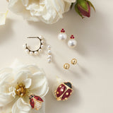 Small Pearl Hoop Earrings