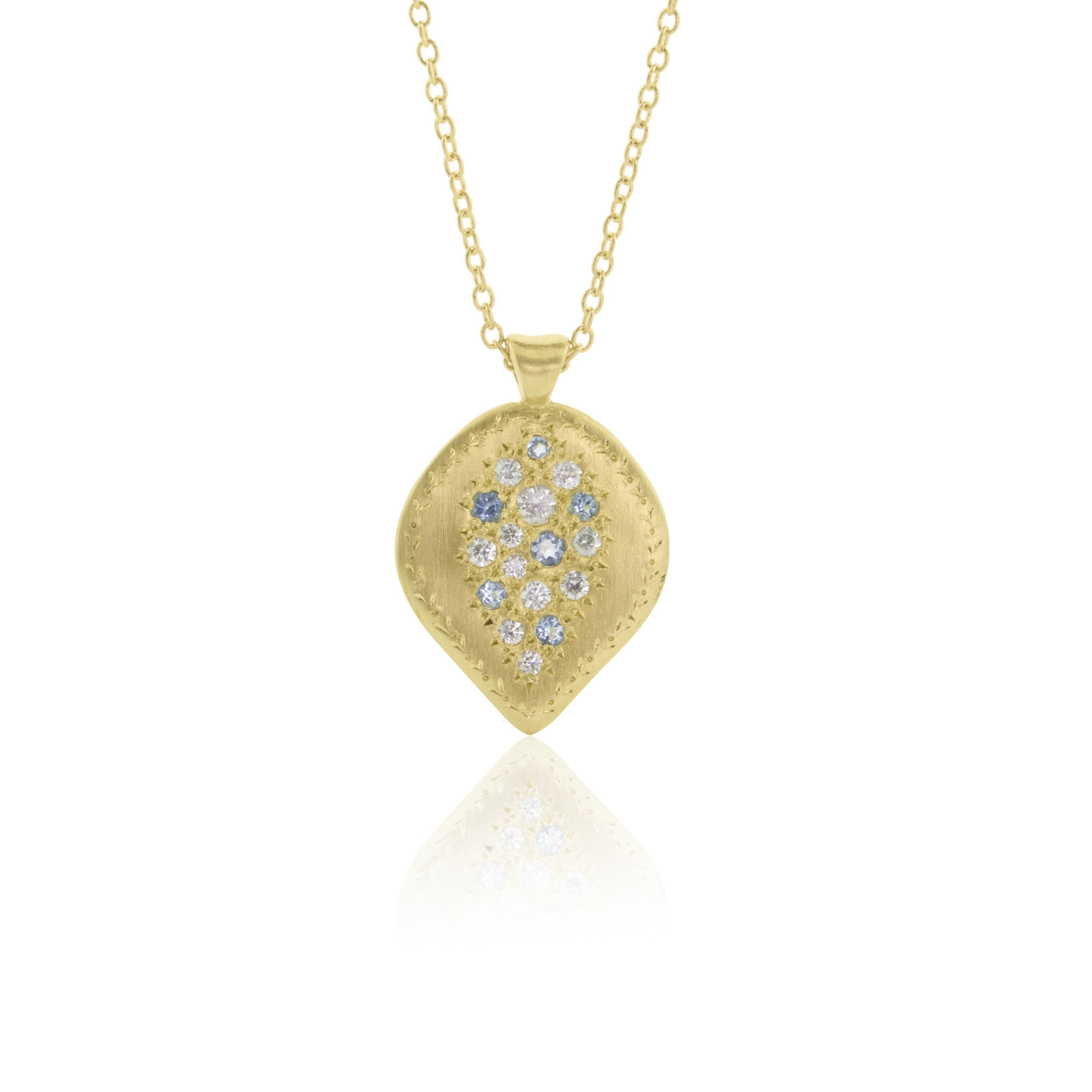 Adel Chefridi Aquamarine & Diamond Pendulum Pendant Necklace
