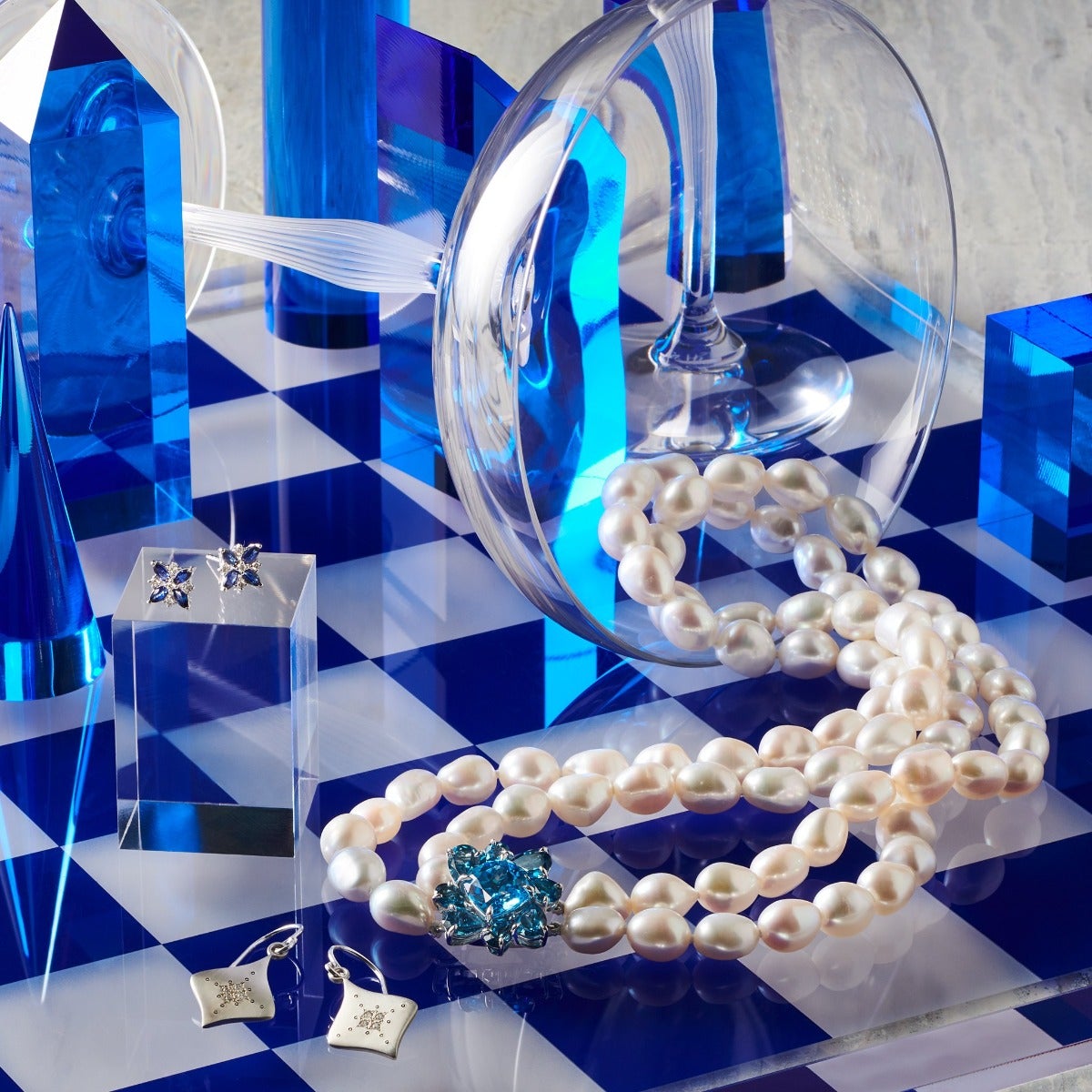 Celeste Earrings in Sapphires & Diamonds