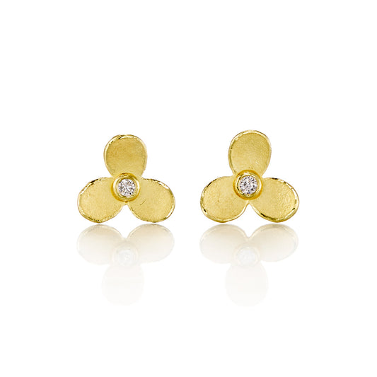 Barbara Heinrich Trillium & Diamond Stud Earrings