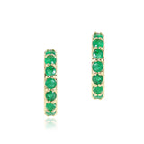 Huggie Hoop Earrings in Emeralds