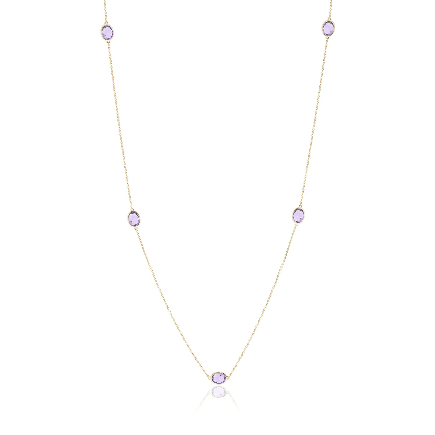 Station Necklace in Amethyst