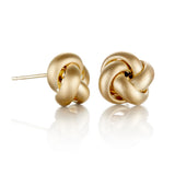 Brushed Gold Quadruple Knot Earrings