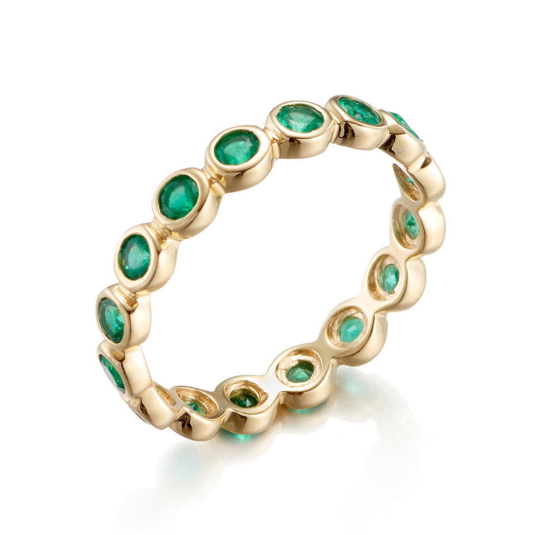 Emerald Bezel-Set Eternity Ring