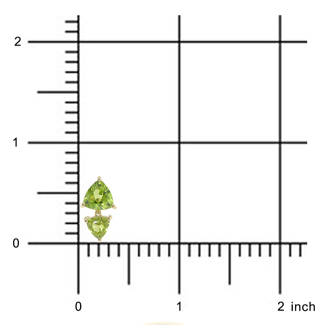 Trillion Drop Earrings in Peridots