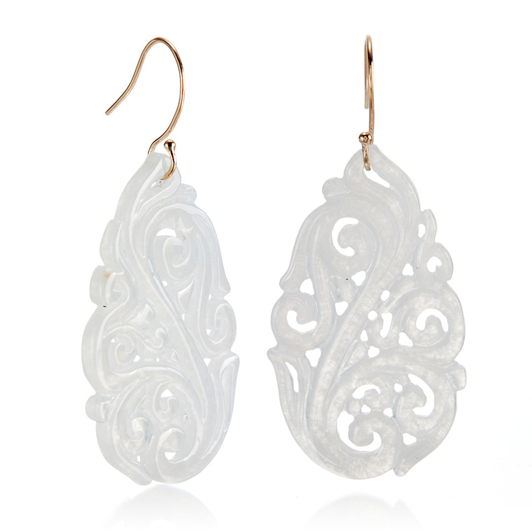White Jade Openwork Earrings