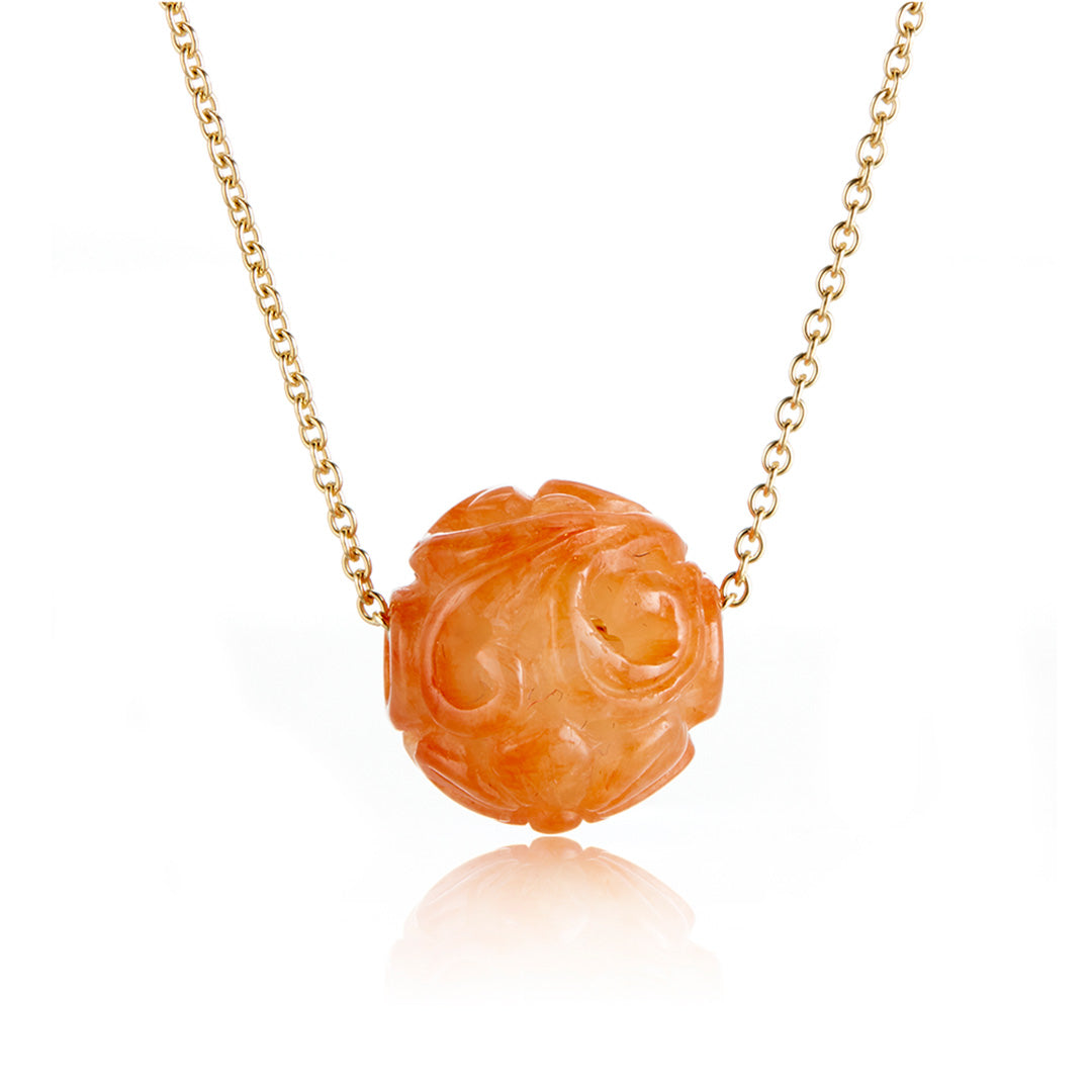 Orange Jade Dragon Ball Pendant Necklace – Gump's