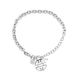 Gump's Signature Silver Shou & White Sapphire Toggle Bracelet