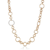 Gold Circle & Diamond Link Necklace