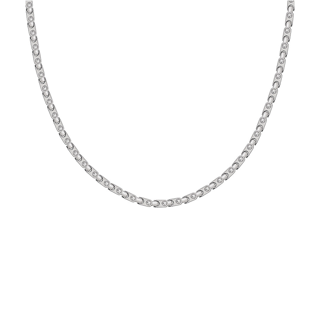 Gump's Signature Men's Silver Flat Link Necklace