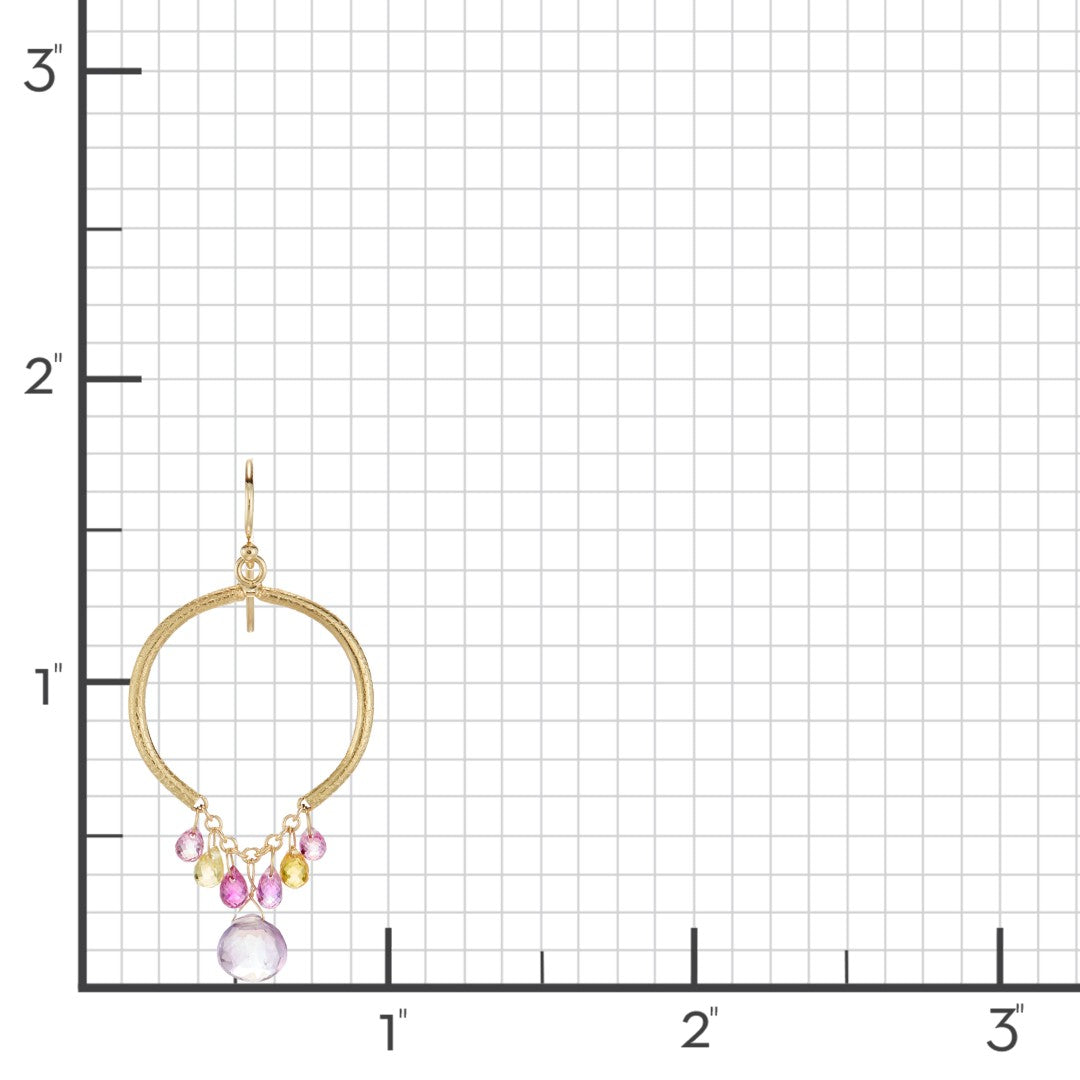 Sapphire & Amethyst Drop Ring Earrings