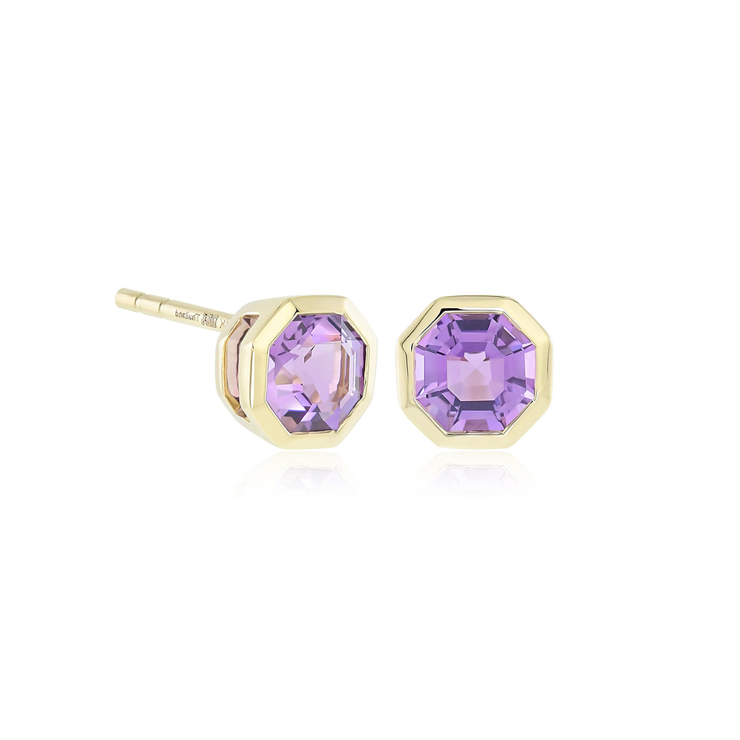 Gump's Signature Asscher-Cut Earrings in Amethyst