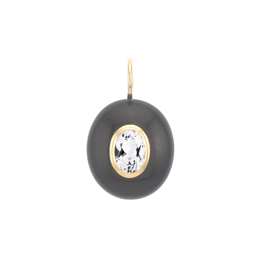 Gump's Signature Black Jade & White Topaz Pendant