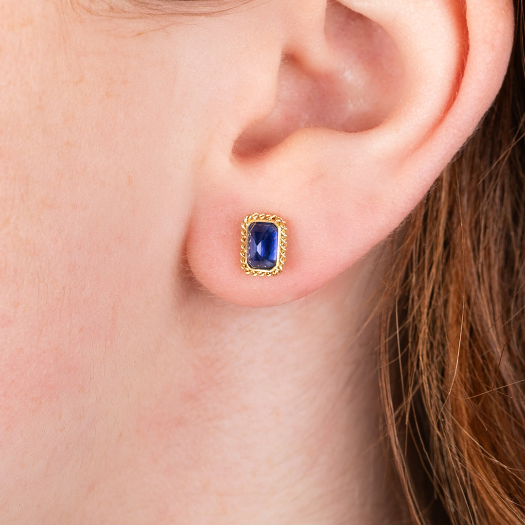 Nigerian Sapphire Stud Earrings
