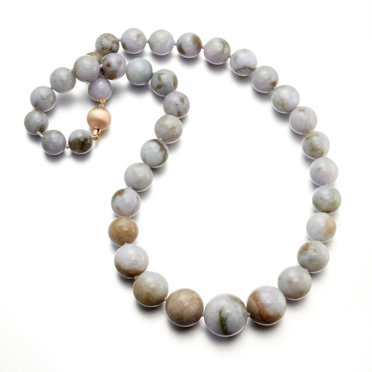 Gump's Signature 12-20mm Graduated Mottled Blue, Green & Lavender Jade Necklace