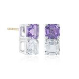 Mosaic Earrings in Amethyst & White Topaz