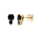 Elizabeth Earrings in Black Jade & Black Diamonds