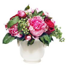Peony And Rose In Cream Cache Pot
