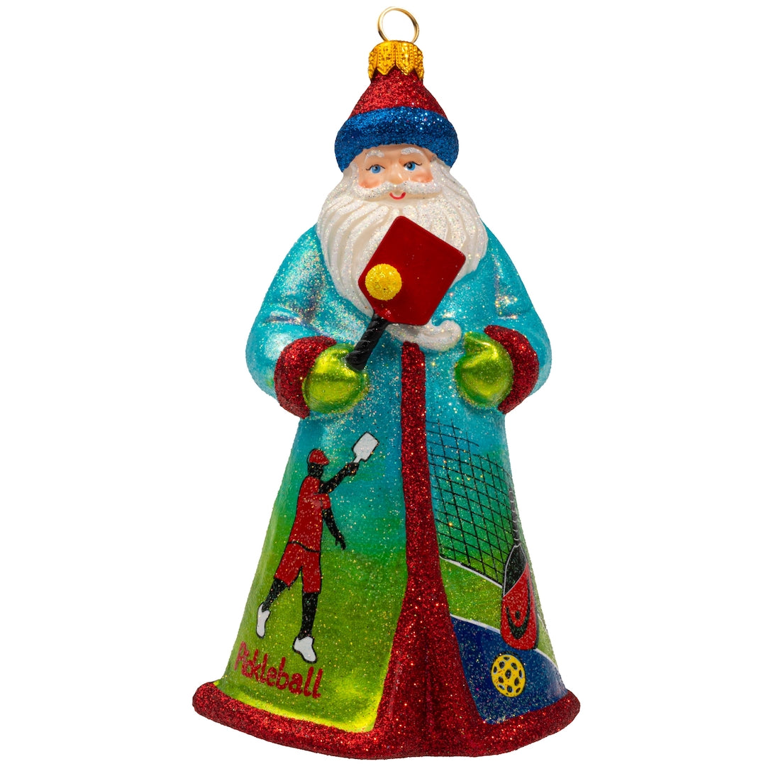 Glitterazzi Pickle Ball Santa Ornament