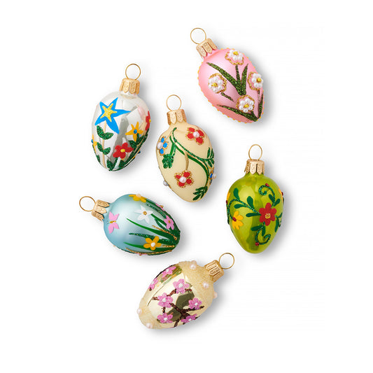 Spring Egg Ornaments, Set of 6