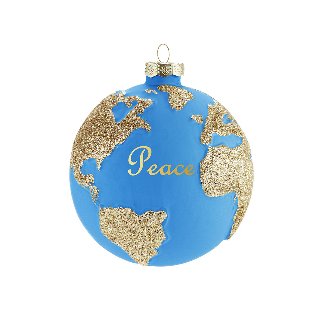 Blue/Gold Peace on Earth Ornament