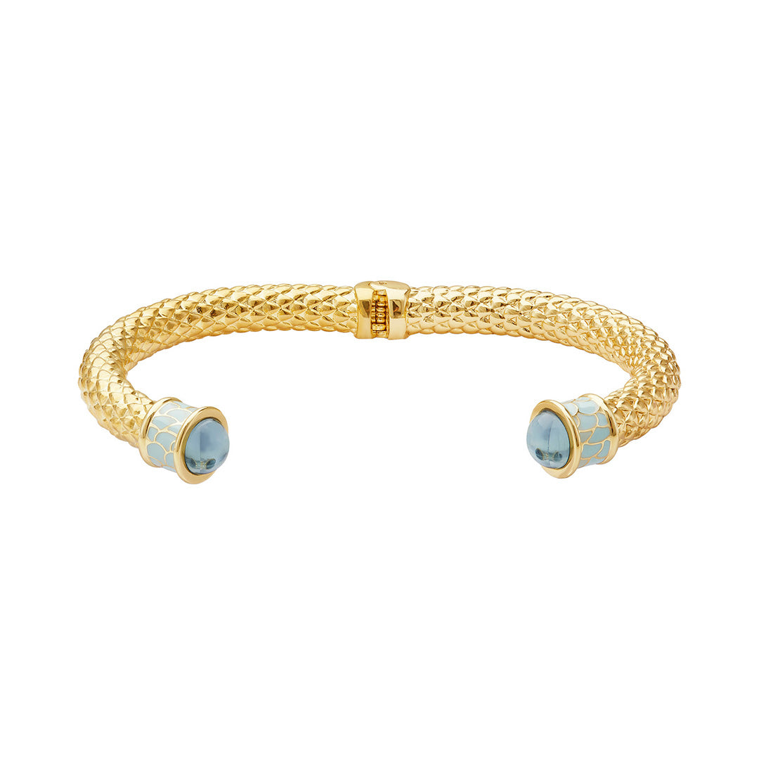 Minoan Hinged Torque, Aquamarine Blue