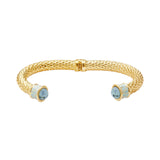 Minoan Hinged Torque, Aquamarine Blue