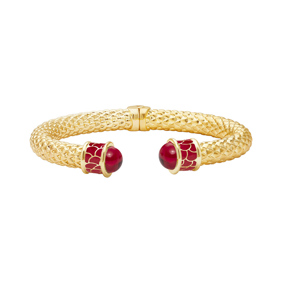 Halcyon Days Minoan Hinged Torque, Ruby Red